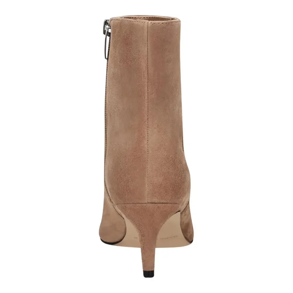 Marc Fisher Women's Glorry Suede Pointy Toe Booties Light Brown Size 6 1/2